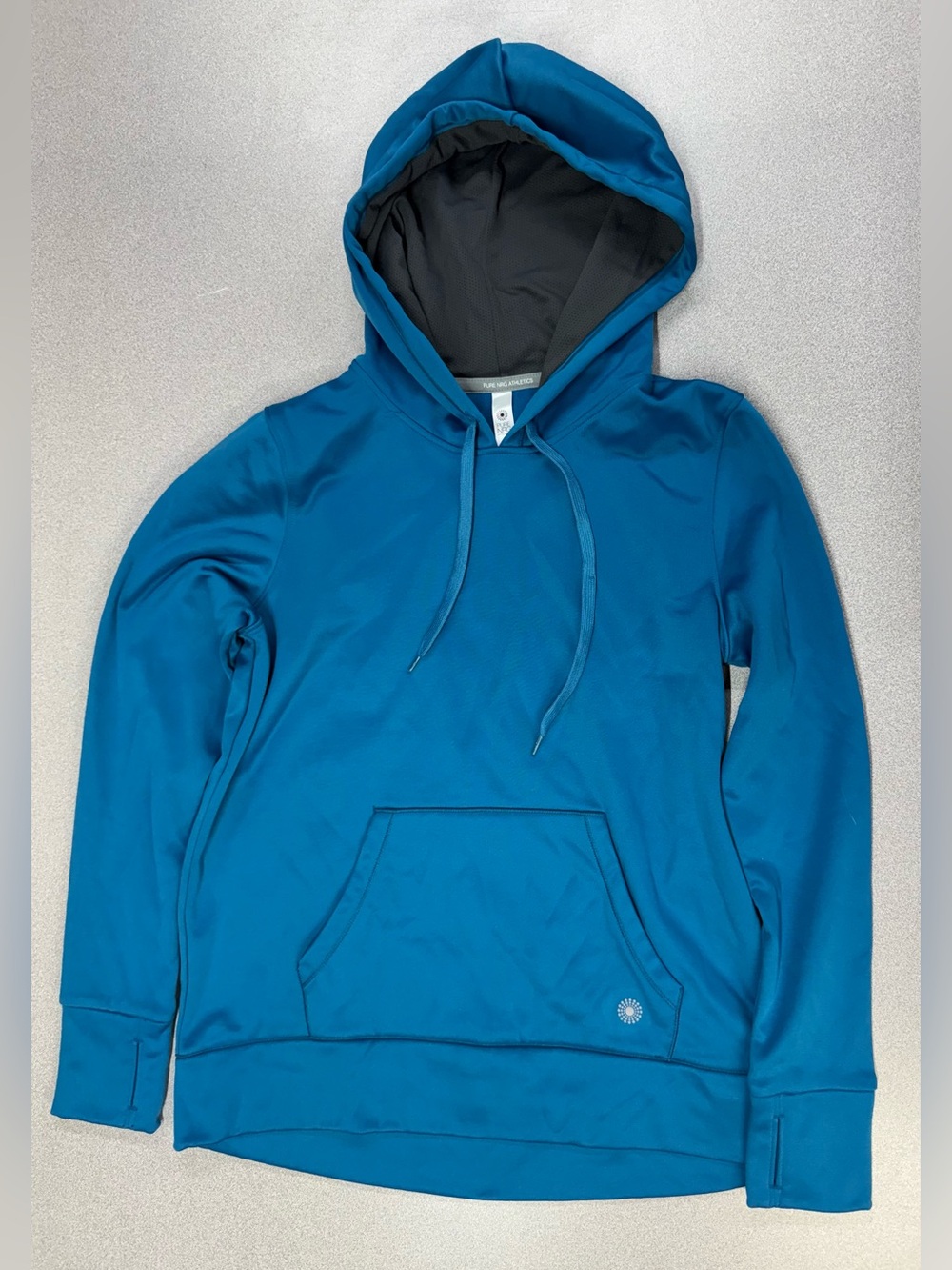 Pure NRG Athletic Hoodie Peacock Blue Gorpcore Granola Hiking Pullover